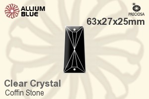 Preciosa Coffin Stone (115) 63x27x25mm - Clear Crystal