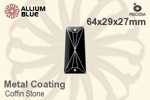 Preciosa Coffin Stone (115) 64x29x27mm - Metal Coating