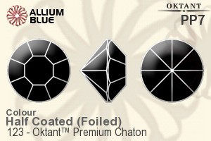 Oktant™ Premium チャトン (123) PP7 - カラー（ハーフ　コーティング） 裏面ゴールドフォイル