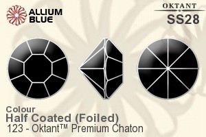 Oktant™ Premium Chaton (123) SS28 - Colour (Half Coated) With Gold Foiling