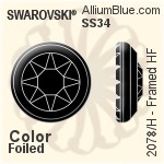 Swarovski Framed Flat Back Hotfix (2078/H) SS34 - Crystal Effect With Silver Foiling