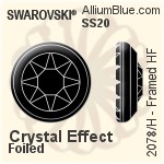 スワロフスキー Framed ラインストーン ホットフィックス (2078/H) SS34 - カラー 裏面シルバーフォイル