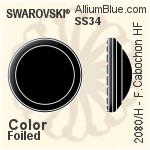 施华洛世奇 Framed 圆拱形 熨底平底石 (2080/H) SS34 - 颜色（半涂层） 铝质水银底