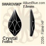 施华洛世奇 Flame 熨底平底石 (2205) 10mm - 透明白色 铝质水银底