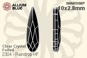 Swarovski Raindrop Flat Back Hotfix (2304) 10x2.8mm - Clear Crystal With Aluminum Foiling