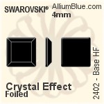 施華洛世奇 Base 熨底平底石 (2402) 10mm - 顏色 鋁質水銀底