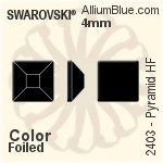 スワロフスキー Pyramid ラインストーン ホットフィックス (2403) 4mm - カラー（ハーフ　コーティング） 裏面アルミニウムフォイル
