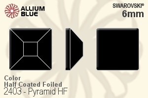 スワロフスキー Pyramid ラインストーン ホットフィックス (2403) 6mm - カラー（ハーフ　コーティング） 裏面アルミニウムフォイル