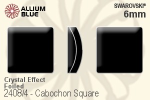 Swarovski Cabochon Square Flat Back No-Hotfix (2408/4) 6mm - Crystal Effect With Platinum Foiling