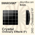 施华洛世奇 棋盘 熨底平底石 (2493) 12mm - 白色（半涂层） 铝质水银底