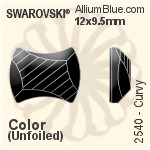 Swarovski Curvy Flat Back No-Hotfix (2540) 12x9.5mm - Crystal Effect With Platinum Foiling