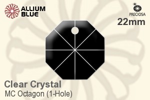 Preciosa MC Octagon (1-Hole) (2571) 22mm - Clear Crystal