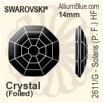 施华洛世奇 Solaris (局部磨砂) 熨底平底石 (2611/G) 14mm - 白色（半涂层） 铝质水银底