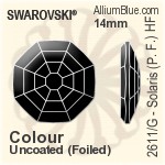 施华洛世奇 Solaris (局部磨砂) 熨底平底石 (2611/G) 8mm - 白色（半涂层） 铝质水银底