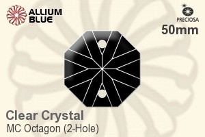 Preciosa MC Octagon (2-Hole) (2611) 50mm - Clear Crystal