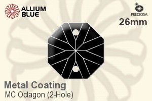 Preciosa MC Octagon (2-Hole) (2611) 26mm - Metal Coating