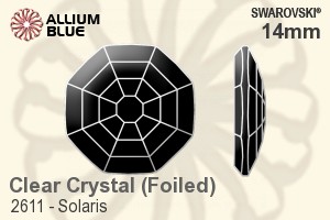 Swarovski Solaris Flat Back No-Hotfix (2611) 14mm - Clear Crystal With Platinum Foiling