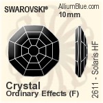 施华洛世奇 Solaris 熨底平底石 (2611) 10mm - 颜色 铝质水银底