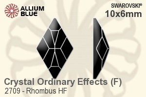 施華洛世奇 菱形 熨底平底石 (2709) 10x6mm - 白色（半塗層） 鋁質水銀底