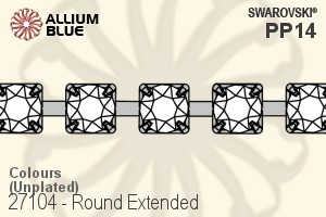 スワロフスキー ラウンド Extended Cupchain (27104) PP14, Unメッキ, 00C - カラー