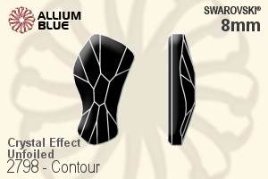 Swarovski Contour Flat Back No-Hotfix (2798) 8mm - Crystal Effect Unfoiled