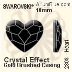 Swarovski Heart Flat Back No-Hotfix (2808) 10mm - Clear Crystal With Platinum Foiling