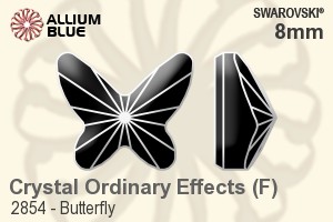 Swarovski Butterfly Flat Back No-Hotfix (2854) 8mm - Crystal Effect With Platinum Foiling