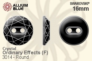 施华洛世奇 Round 钮扣 (3014) 16mm - Crystal (Ordinary Effects) With Aluminum Foiling