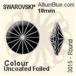 施華洛世奇 Round 鈕扣 (3015) 10mm - Crystal (Ordinary Effects) With Aluminum Foiling