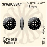 施華洛世奇 衛星 鈕扣 (3018) 23mm - 白色（半塗層） 無水銀底