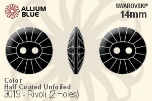 施華洛世奇 衛星 (2 Holes) 鈕扣 (3019) 14mm - 顏色（半塗層） 無水銀底