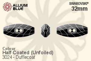 スワロフスキー Dufflecoat ボタン (3024) 32mm - カラー（ハーフ　コーティング） 裏面にホイル無し