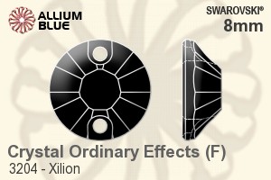 施华洛世奇 XILION 施亮 手缝石 (3204) 8mm - 白色（半涂层） 白金水银底