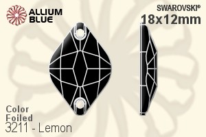 Swarovski Lemon Sew-on Stone (3211) 18x12mm - Color With Platinum Foiling