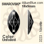 施華洛世奇 馬眼形 手縫石 (3223) 12x6mm - 白色（半塗層） 白金水銀底