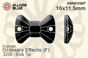 Swarovski Bow Tie Sew-on Stone (3258) 16x11.5mm - Crystal Effect With Platinum Foiling