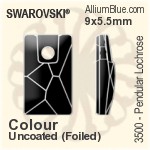 施华洛世奇 Pendular Lochrose 手缝石 (3500) 12.5x7mm - Colour (Uncoated) With Platinum Foiling