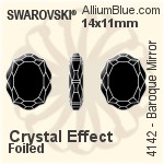 Swarovski Baroque Mirror Fancy Stone (4142) 18x14mm - Clear Crystal With Platinum Foiling