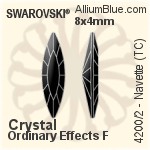 施华洛世奇 Navette (TC) 花式石 (4200/2) 10x5mm - Clear Crystal With Green Gold Foiling