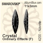 施華洛世奇 馬眼形 花式石 (4200) 11x3mm - 透明白色 白金水銀底