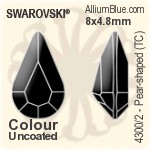スワロフスキー Pear-shaped (TC) ファンシーストーン (4300/2) 8x4.8mm - カラー（コーティングなし） ゴールドフォイル
