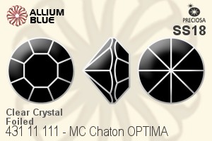 Preciosa MC Chaton (431 11 111) SS18 - Clear Crystal With Golden Foiling