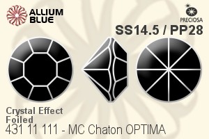 Preciosa MC Chaton OPTIMA (431 11 111) SS14.5 / PP28 - Crystal Effect With Silver Foiling