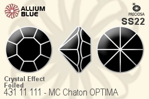 Preciosa MC Chaton OPTIMA (431 11 111) SS22 - Crystal Effect With Silver Foiling