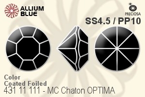 寶仕奧莎 機切尖底石 OPTIMA (431 11 111) SS4.5 / PP10 - 顏色（塗層） 金箔底