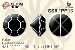 Preciosa MC Chaton OPTIMA (431 11 111) SS6 / PP13 - Color (Coated) With Golden Foiling