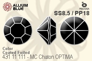 Preciosa MC Chaton OPTIMA (431 11 111) SS8.5 / PP18 - Color (Coated) With Golden Foiling