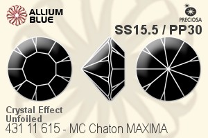 Preciosa MC Chaton MAXIMA (431 11 615) SS15.5 / PP30 - Crystal Effect Unfoiled