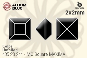 Preciosa プレシオサ MC マシーンカットSquare MAXIMA マキシマ ファンシーストーン (435 23 211) 2x2mm - カラー 裏面にホイル無し