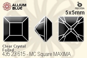 宝仕奥莎 机切正方形 MAXIMA 美饰玛 花式石 (435 23 615) 5x5mm - 透明白色 DURA™耐用金屬箔底